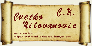 Cvetko Milovanović vizit kartica